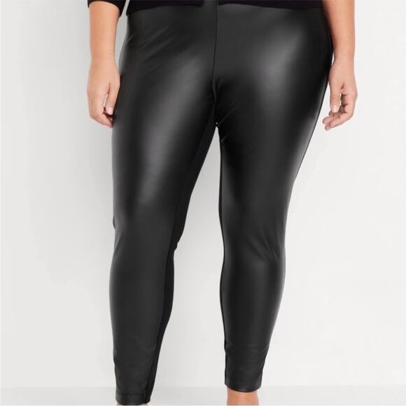 Old Navy black High-Waisted Faux-Leather Fashion Layering Leggings - Picture 7 of 14